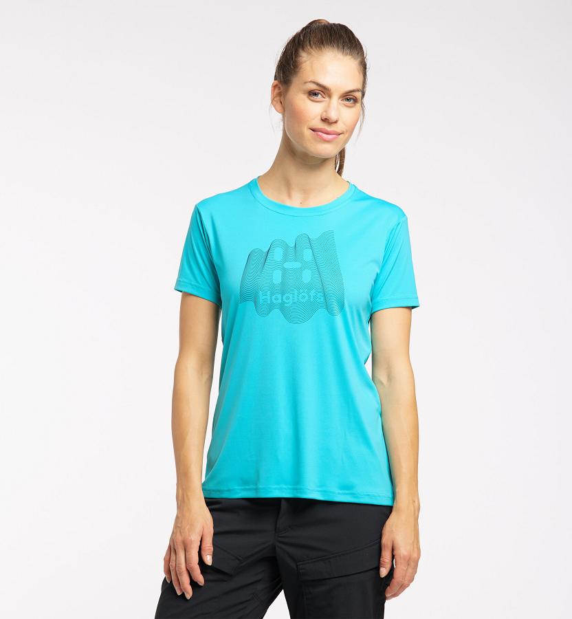 Haglöfs Womens Glee T-Shirt Blue New Zealand 93207EFLV